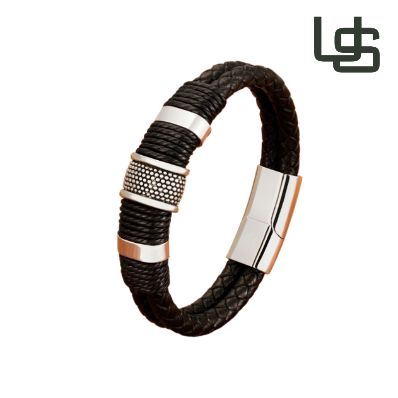 Pulseira Masculina de Couro Segara