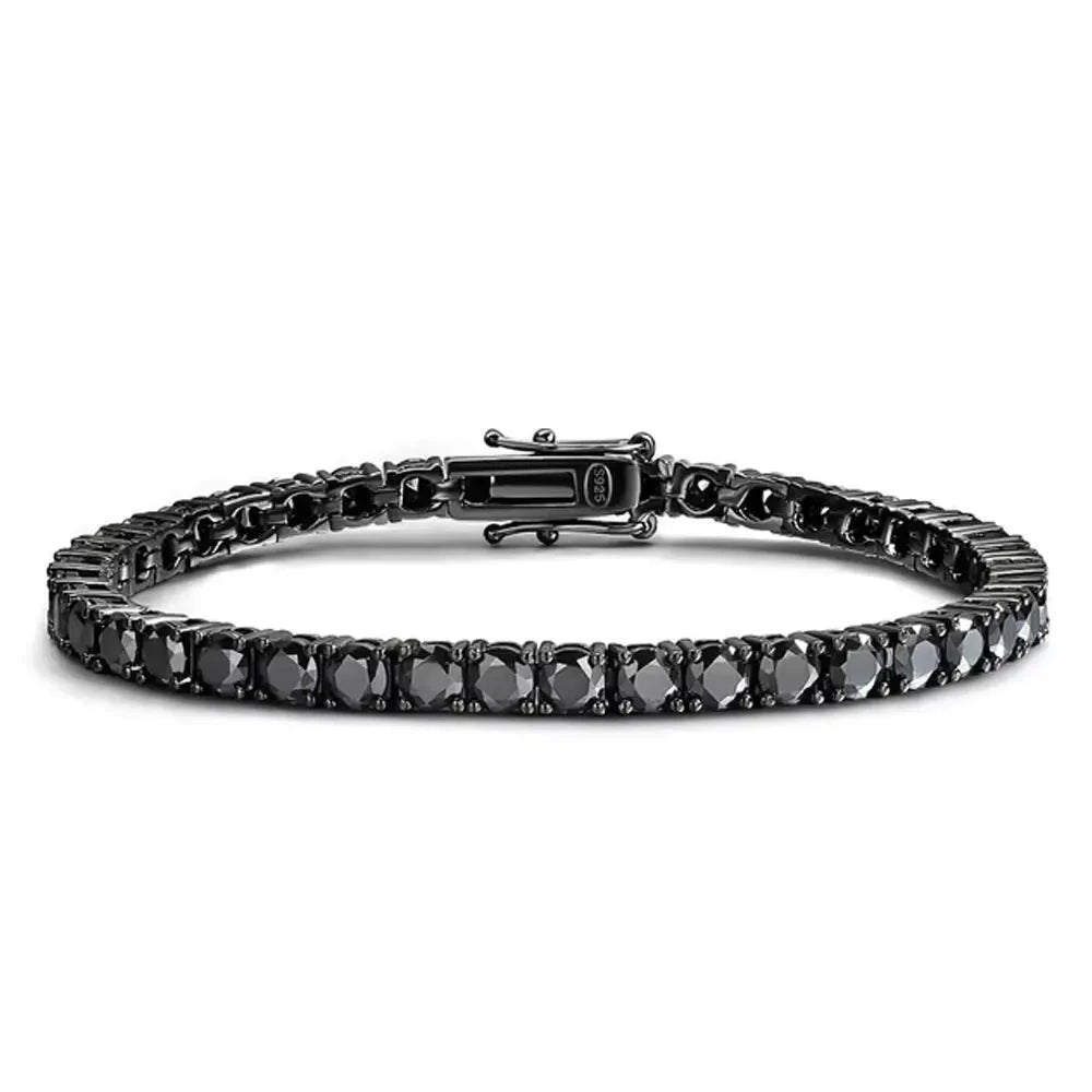 Pulseira Masculina Riviera Preta Banhada a Prata 925