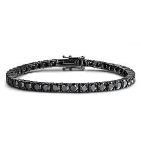 Pulseira Masculina Riviera Preta Banhada a Prata 925