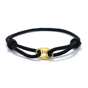 Pulseira de aço inoxidável masculina, estilo simples, deslizante ajustável, corda marinha náutica, acessórios de lazer, praia