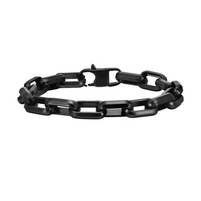 Pulseiras de corrente retangular para homens meninos, pulseira de aço inoxidável dourada preta prateada, joias punk elegantes presente 20cm