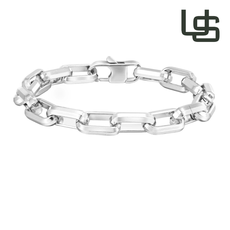 Pulseira Masculina de Aço Inoxidável Chains